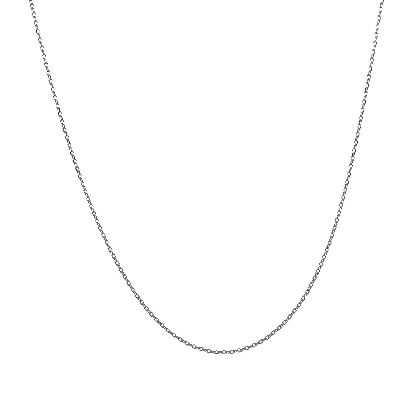 14k White Gold Diamond Cut Cable Link Chain - 0.7mm