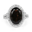 5.80 Carat Smoky Quartz & White Topaz Sterling Silver Ring
