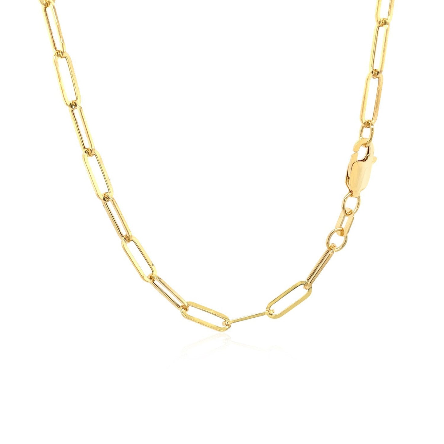 Collier en chaîne large en papier clip en or jaune 14K
