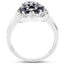 Bague en cluster en saphir bleu de 1,62 carat en argent sterling