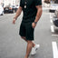 Men's Plus Size Round Neck Short Sleeve Top and Shorts Set