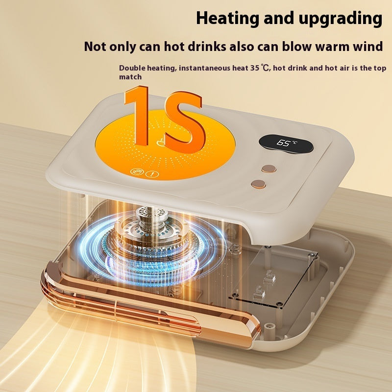 Two-in-One Warm Air Blower Desk Thermal Cup Pad