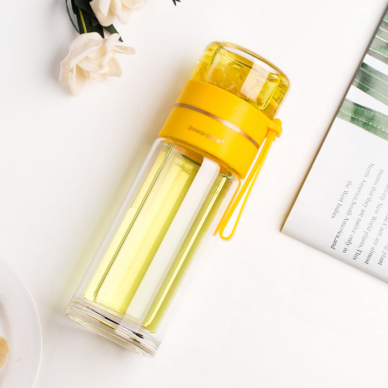 Bouteille d'eau en verre premium avec infuseur à thé
