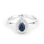 Anillo de Compromiso de Zafiro Azul y Diamante de 0.48 Quilates en Oro Blanco de 14K
