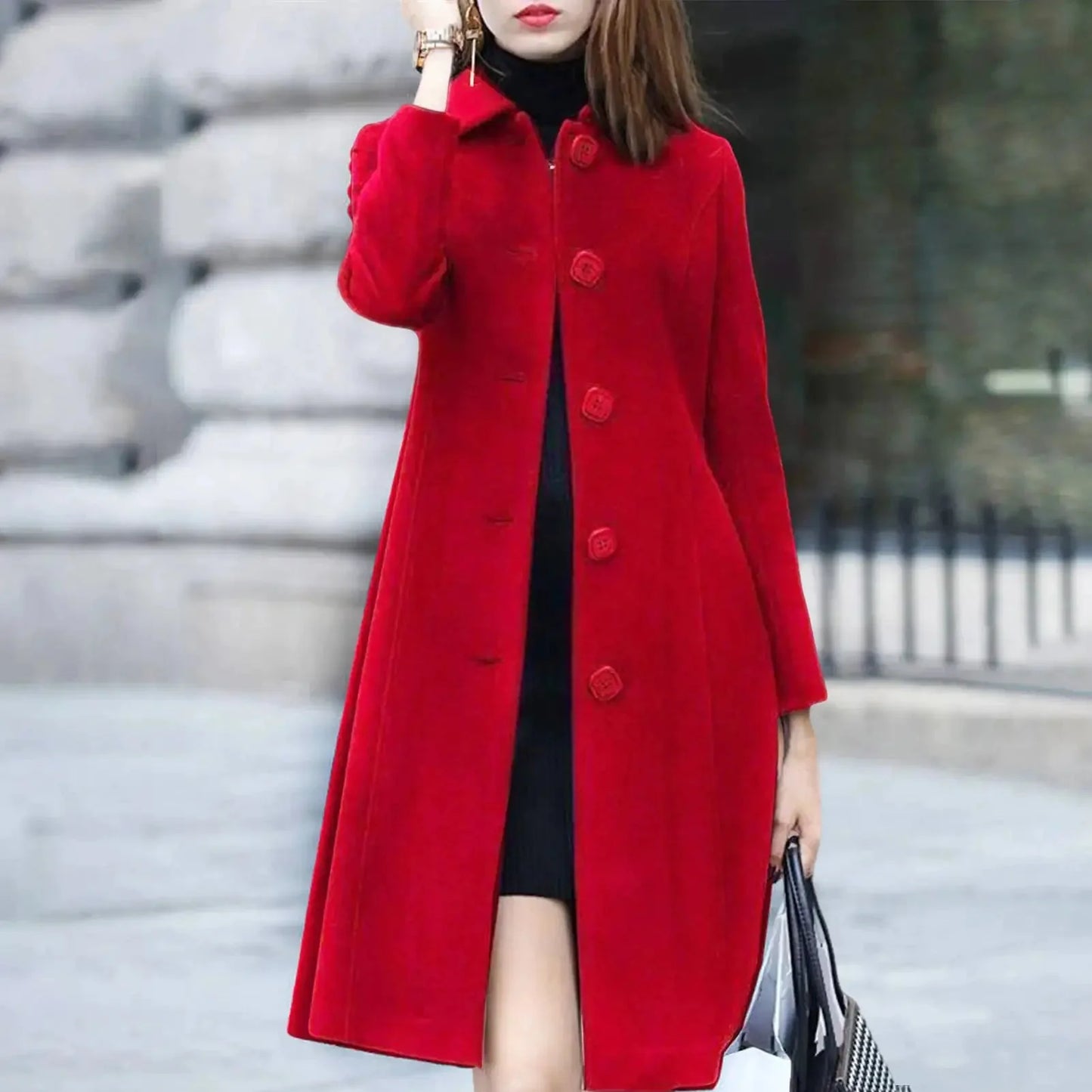Mid Length Elegant Winter Coat for Men