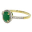 Natural .94ct Emerald and Diamond Ring in 14KT Yellow Gold