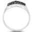 0.43 Carat Genuine Black Diamond Sterling Silver Engagement Ring