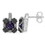 Boucles d'oreilles en améthyste véritable de 2,67 carats et saphirs blancs