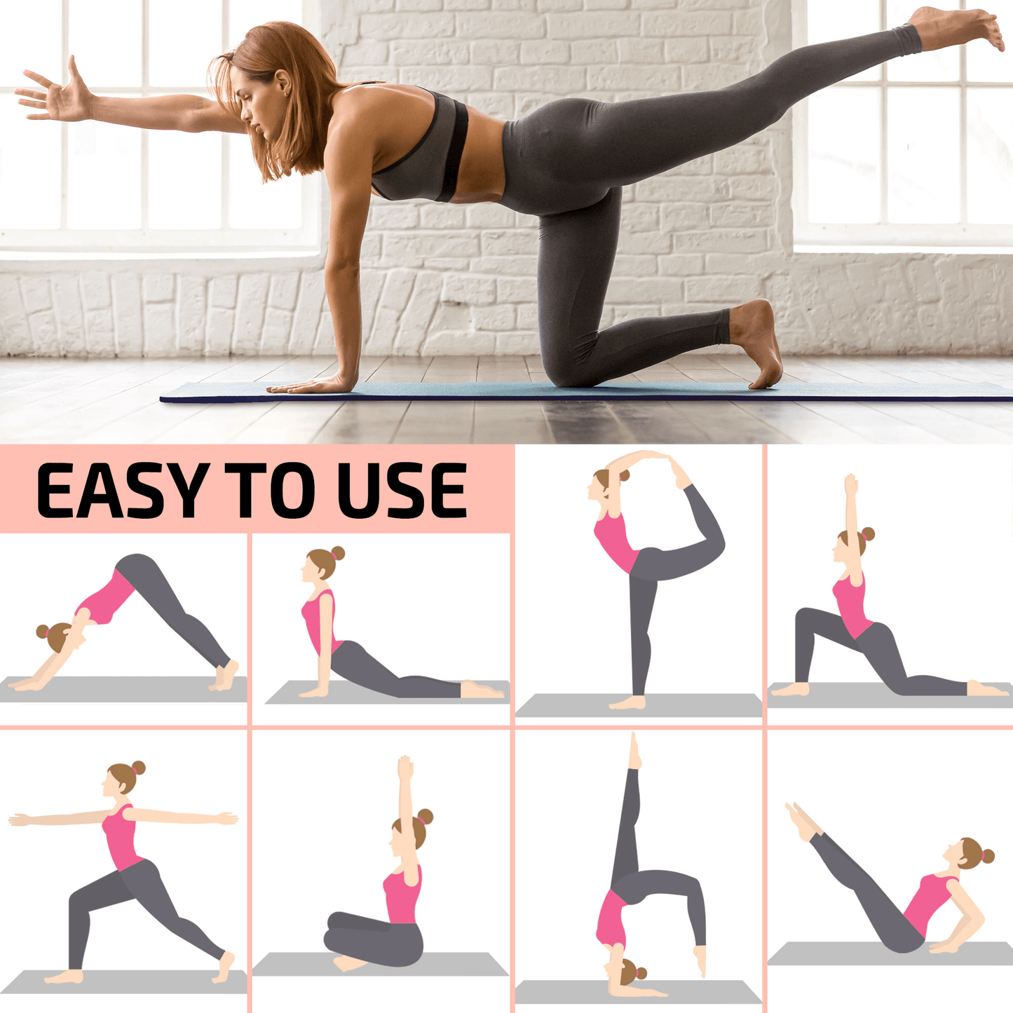 XGear Fitness Esterilla de Yoga de Viaje Gruesa con Correa de Transporte
