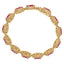 Bracelet en or jaune 14K avec diamants et rubis en halo - 7,25 pouces