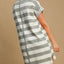 Peace Applique Striped Short Sleeve Mini Dress
