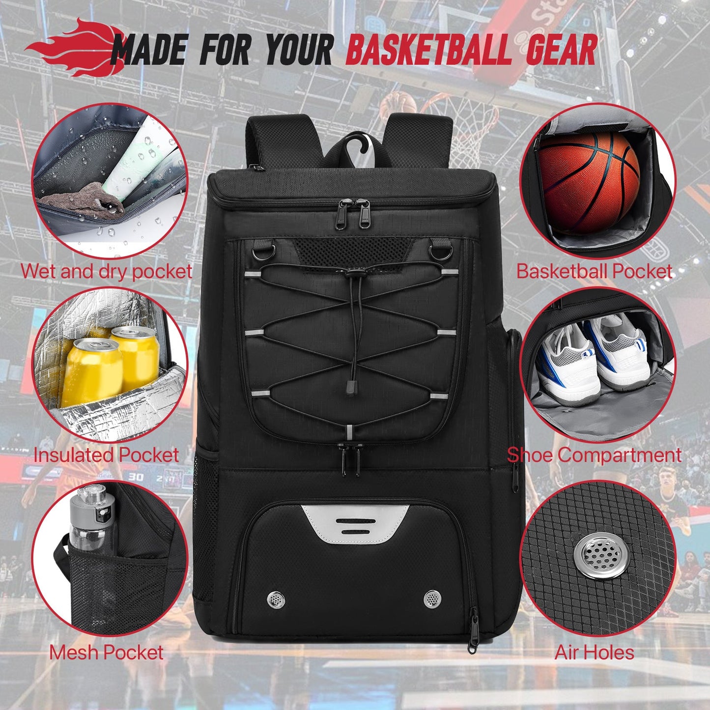 Mochila de Entrenamiento Multifuncional de Baloncesto Premium
