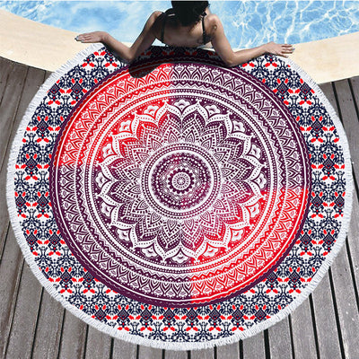 Round Printed Microfiber Beach Towel