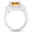 9.13 Carat Genuine Citrine & White Topaz Sterling Silver Ring