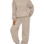 Plus Size Kangaroo Pocket Hoodie and Joggers Set