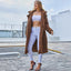 Elegant Solid-Color Long-Sleeve Coat with Lapel Collar