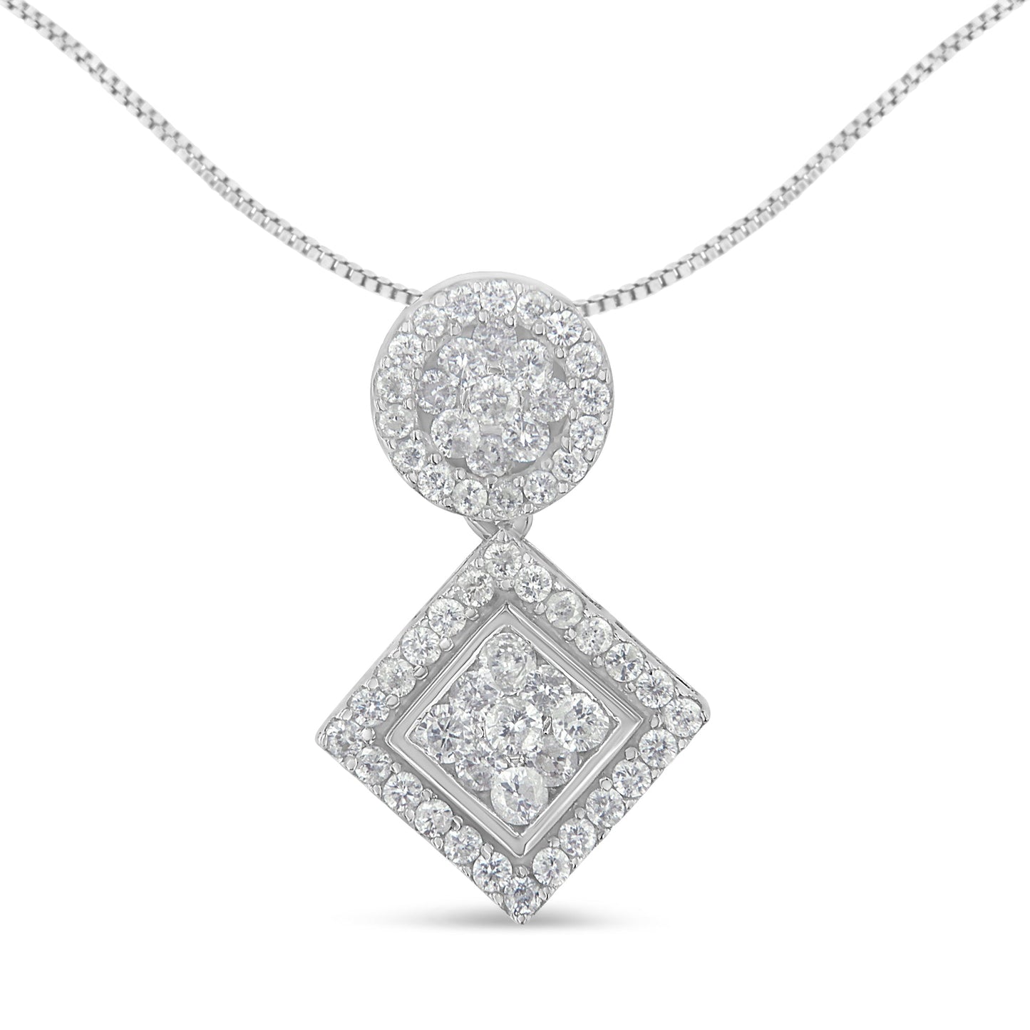 Collar de diamantes con colgante de oro blanco de 14K - 1 cttw