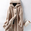 Elegant Women's Hooded Lambswool Coat