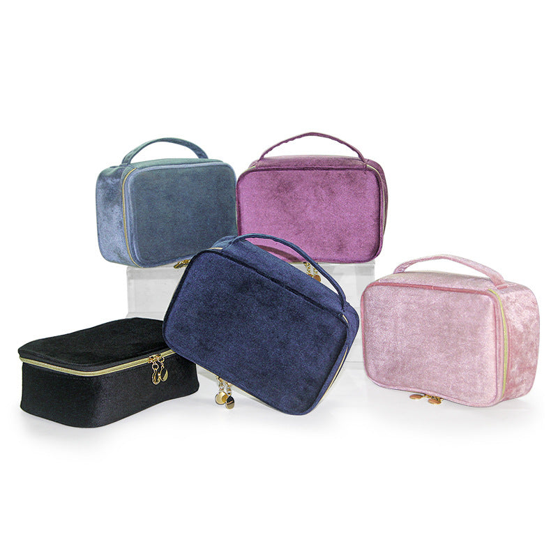 Sac à maquillage en flanelle - Portable et spacieux