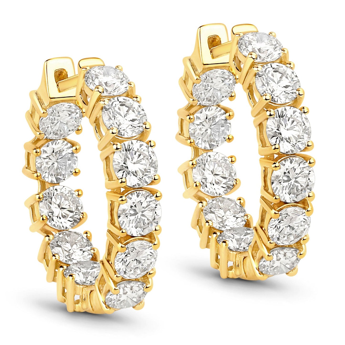 3.08 Carat Lab Grown Diamond Huggies in 14K Yellow Gold