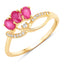 0.71 Carat Ruby and Diamond 14K Yellow Gold Engagement Ring