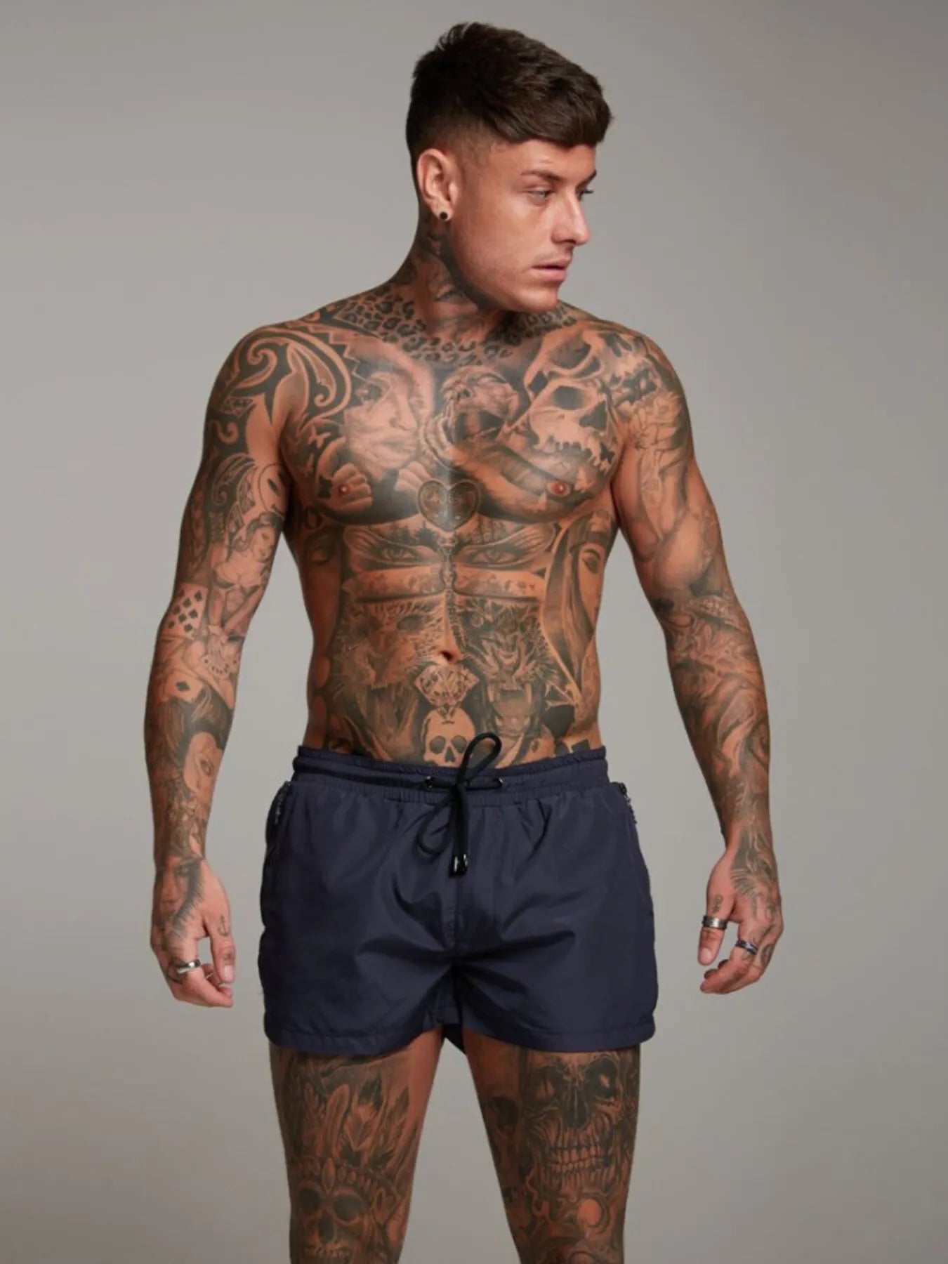 Shorts actifs pour hommes grande taille avec cordon de serrage et poches