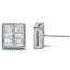Boucles d'oreilles en diamant composite en or blanc 14K