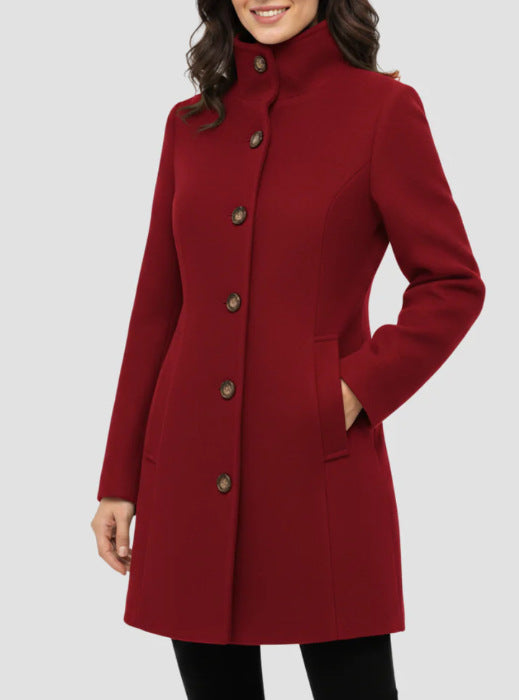 Manteau Femme Casual à Col Montant Automne Hiver