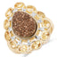 5.14 Carat Genuine Bronze Drusy and Citrine Sterling Silver Ring