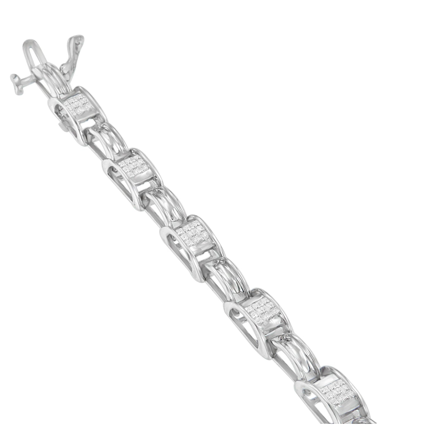 Pulsera de Tenis de Diamantes Princesa en Oro Blanco de 14K - 1.0 Cttw