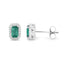 Pendientes de Esmeralda Zambiana y Diamante de 0.91 Quilates en Oro Blanco de 14K
