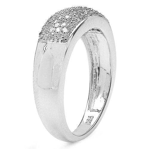 0.49 Carat White Diamond .925 Sterling Silver Engagement Ring