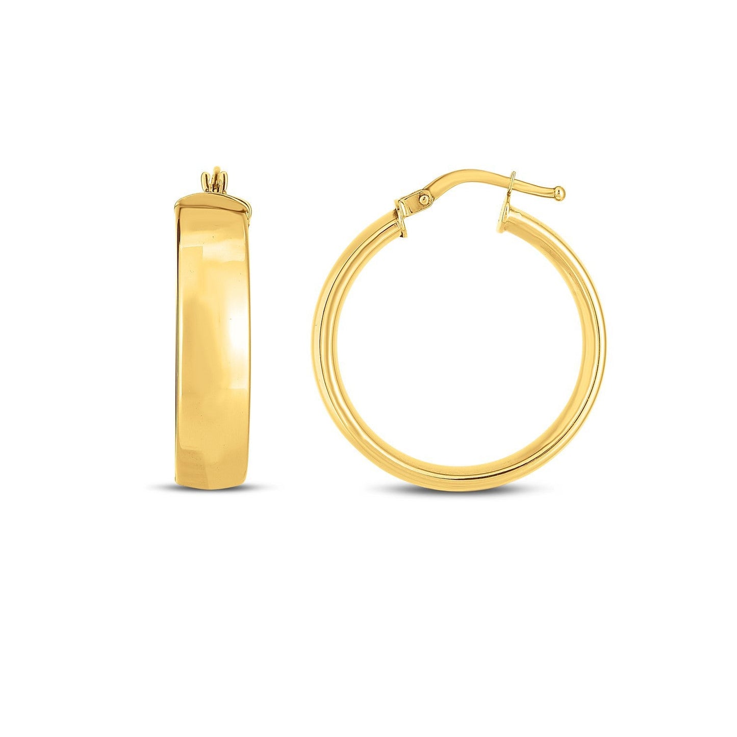 14k Yellow Gold Wedding Band Hoops - Elegant Design