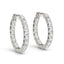 Pendientes de aro de diamante de doble cara en oro blanco de 14k