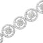 Bracelet en argent sterling .925 avec diamants en cercle imbriqué - 7" lien de mode