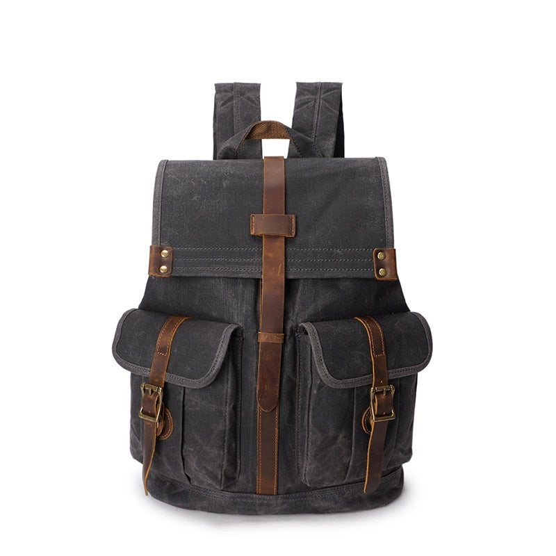 Sac à dos de voyage en toile cirée vintage pour hommes