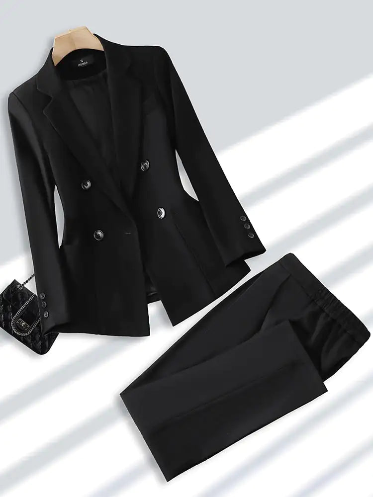 Traje de pantalón de oficina ajustado para mujer