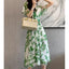 Robe midi à imprimé feuilles pour femmes en été