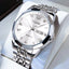 Montre analogique de luxe OLEVS pour homme en deux tons avec diamants