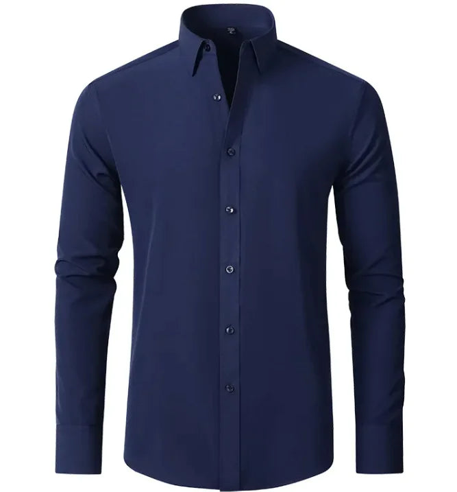 Camisa de Negocios Elástica Sin Arrugas para Hombre