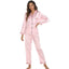 Ensemble de Pyjama en Satin de Soie Rayé Élégant pour Femmes