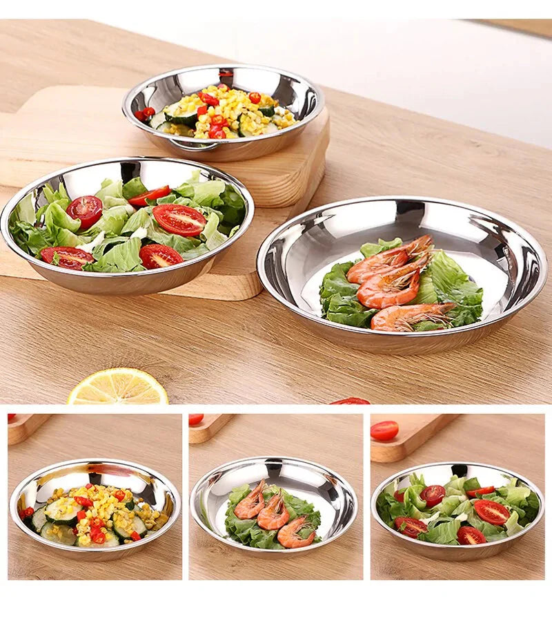 Plato de Cena de Acero Inoxidable Premium