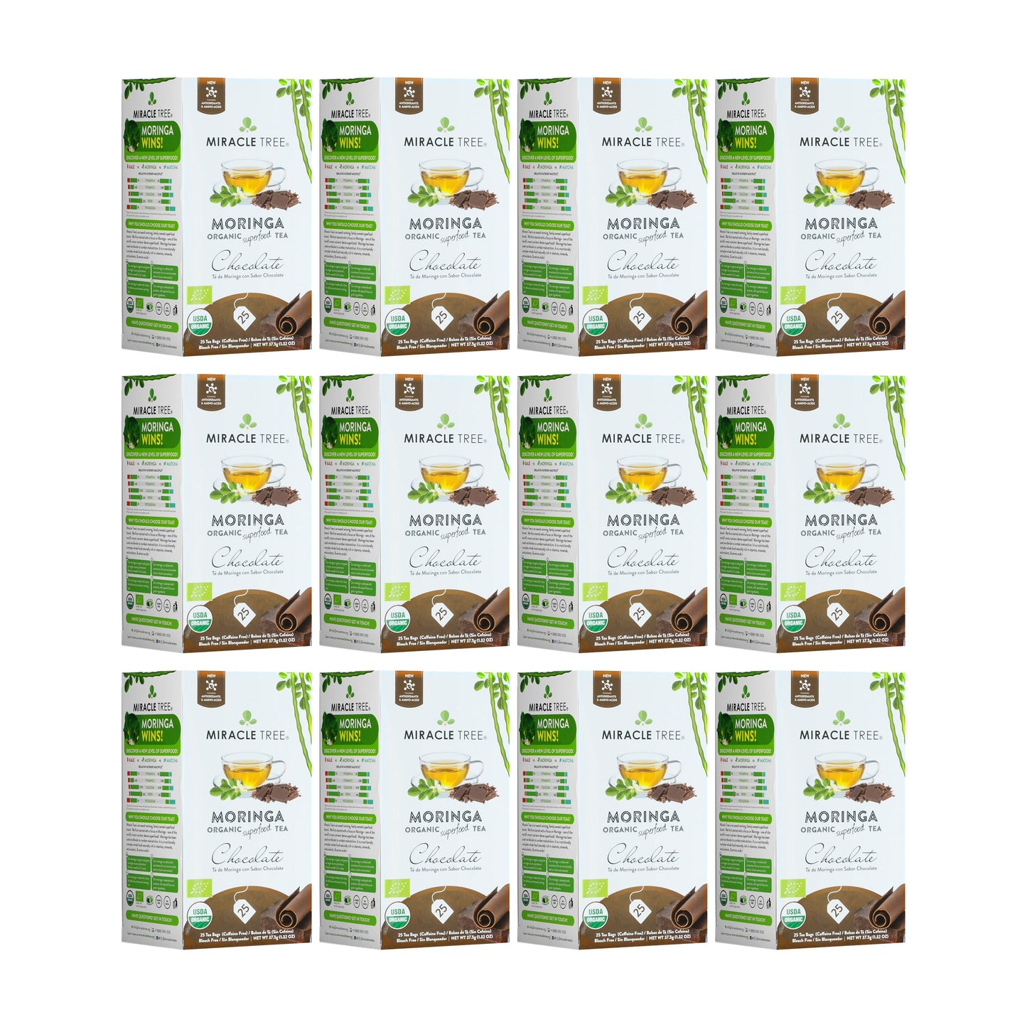 Organic Moringa Tea with Chocolate Flavor