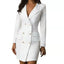 Robe de costume blanche élégante à double boutonnage