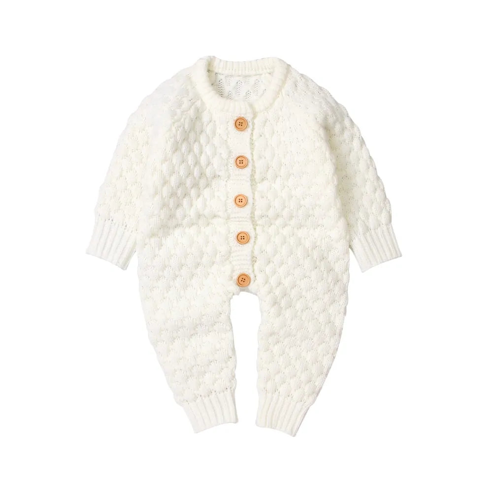 Cozy Winter Knitted Baby One-Piece