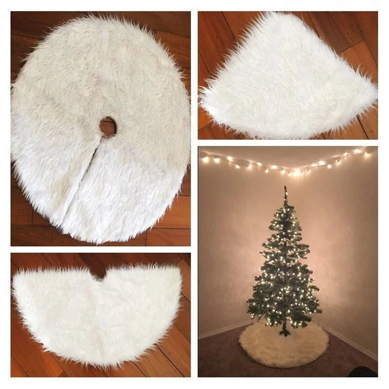 Funda de Árbol de Navidad de Terciopelo Blanco Creativo