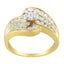 14K Yellow Gold Diamond Cocktail Bypass Ring - Size 7