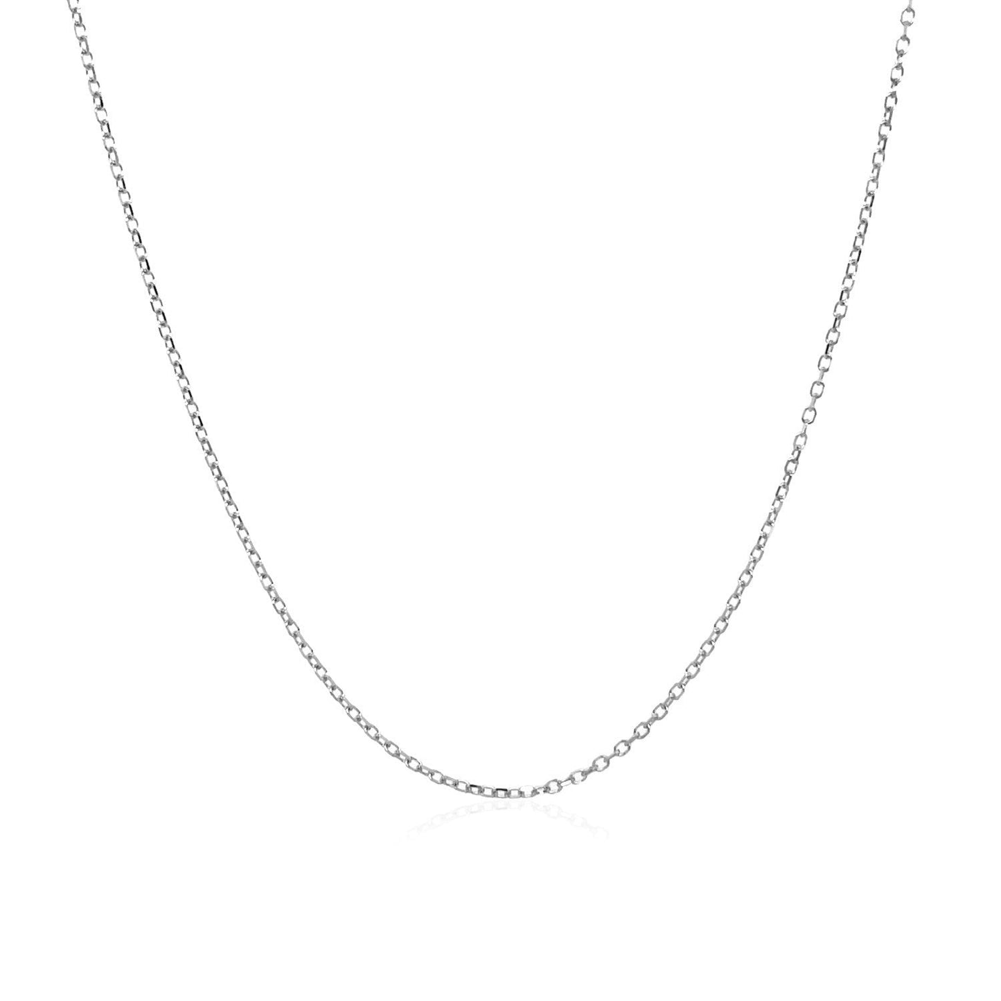 14k White Gold Diamond Cut Cable Link Chain - 0.8mm