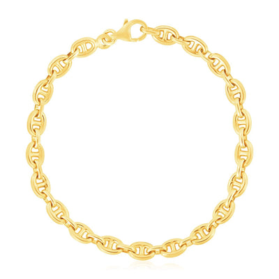 Bracelet en maillons mariner en or jaune 14 carats poli