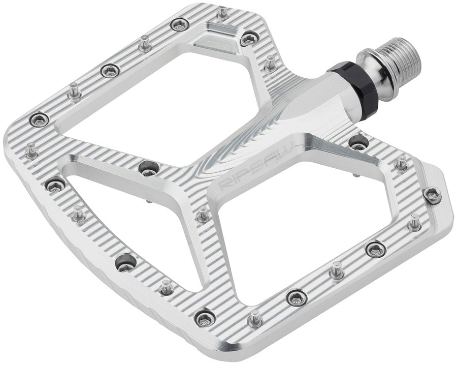Pédales en aluminium Wolf Tooth Ripsaw - Pédales en aluminium plateforme 9/16" Noir Argent brut